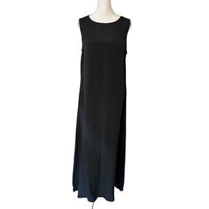 Ballinger Gold dark gray silk sleeveless maxi dress size M